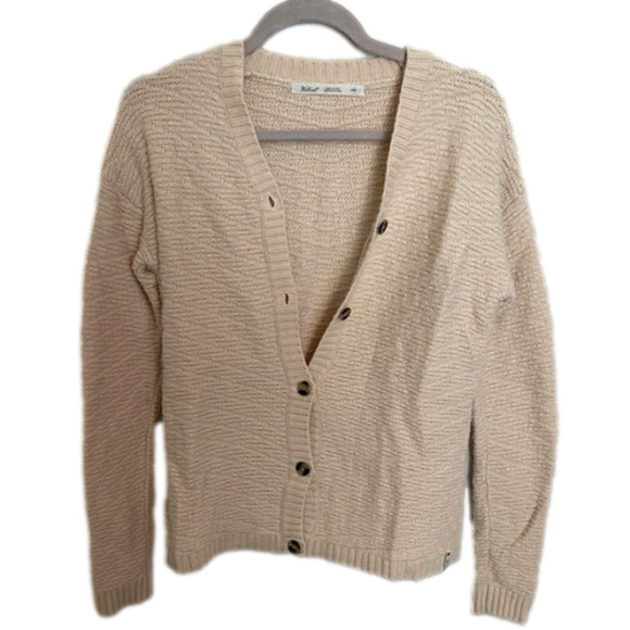 WOOLRICH Oatmeal Wool Blend Chunky Knit Sweater